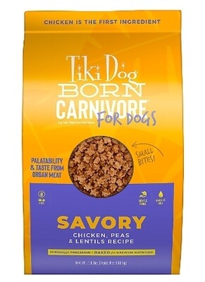Tiki Dog Born Carnivore Small & Medium Breed All Life Stage Dry Dog Food - Savory Chicken & peas & lentils