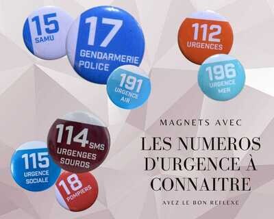 Pack 8 magnets NUMÉROS D&#39;URGENCE