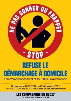 Autocollants &quot;Refuse le démarchage à domicile&quot;