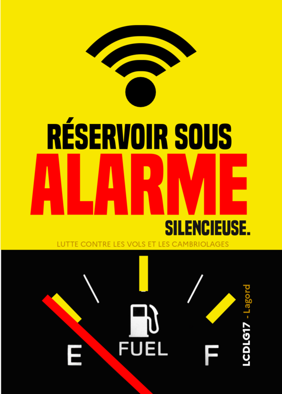 Autocollants "Réservoir de carburant sous alarme"