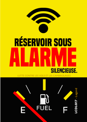 Autocollants "Réservoir de carburant sous alarme"
