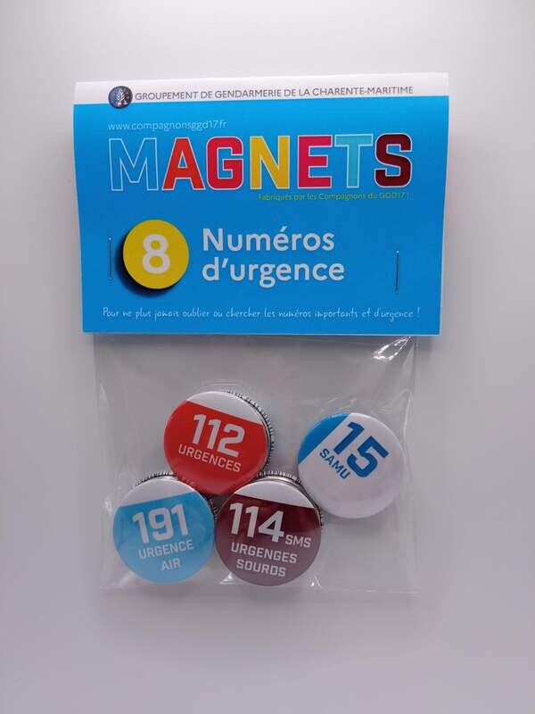 Pack 8 magnets NUMÉROS D'URGENCE