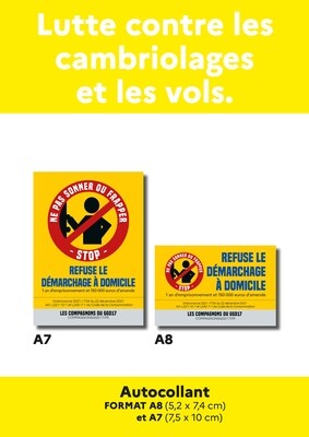 Autocollants "Refuse le démarchage à domicile"