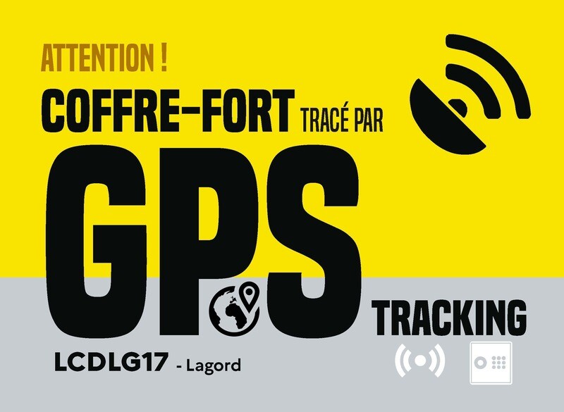 Autocollants "Coffre-fort tracé par GPS"