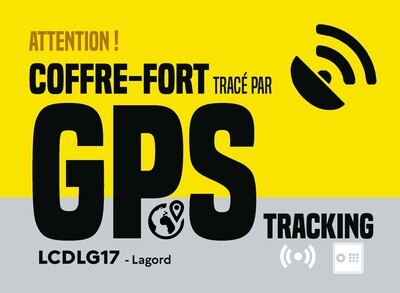 Autocollants "Coffre-fort tracé par GPS"