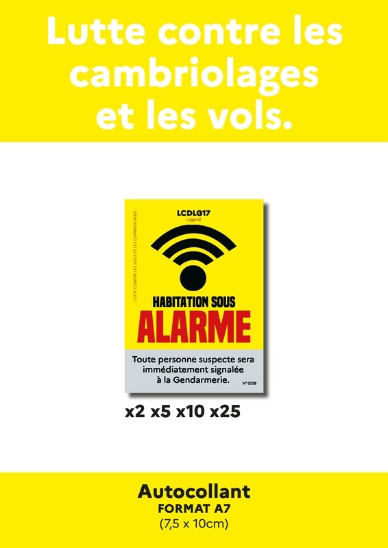Autocollants "Habitation sous alarme"