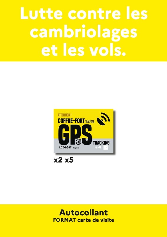 Autocollants &quot;Coffre-fort tracé par GPS&quot;