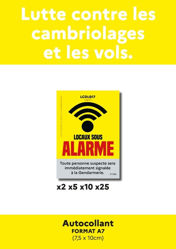 Autocollants &quot;Locaux sous alarme&quot;