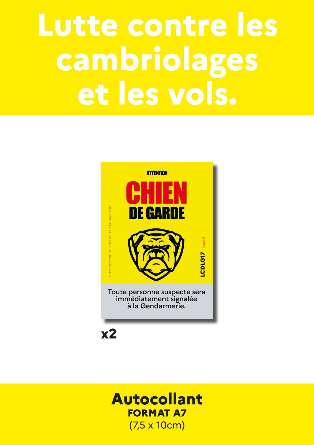 2 autocollants &quot;Chien de garde&quot;