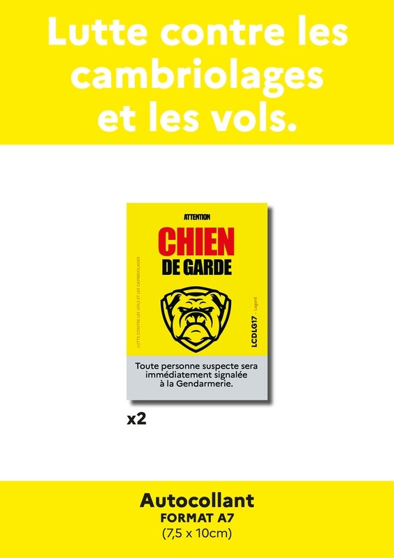 2 autocollants &quot;Chien de garde&quot;