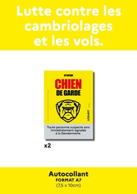 2 autocollants &quot;Chien de garde&quot;