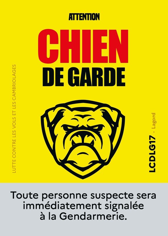 2 autocollants "Chien de garde"