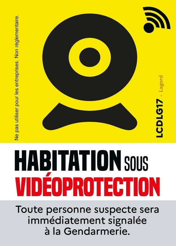 2 autocollants &quot;Habitation sous vidéoprotection&quot;