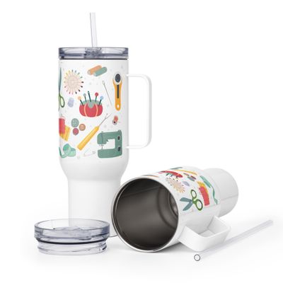 Sew Day Travel mug with a handle