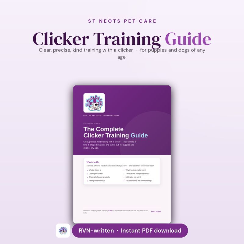 Clicker Training Guide for Dogs (UK) | RVN-Written | SNPC