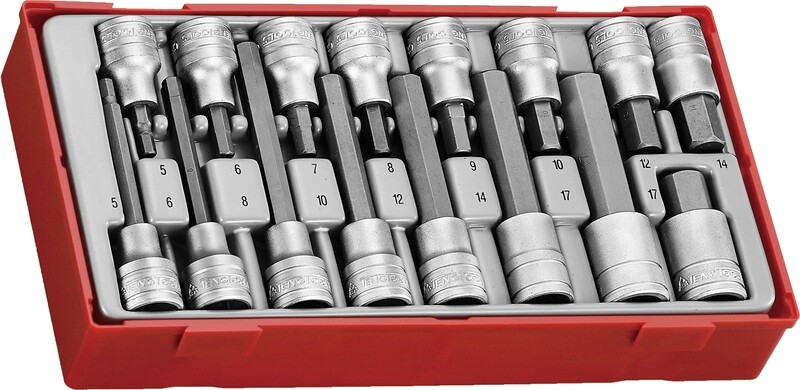 Tengtools 1/2" Dr Socket Set Hex Bit 16 Piece