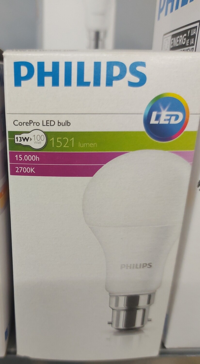 Philips CorePro 13w (100w) LED Bulb 2700k (Bayonet) | Store - Farm Shop -  CB Electrical Dairy Services