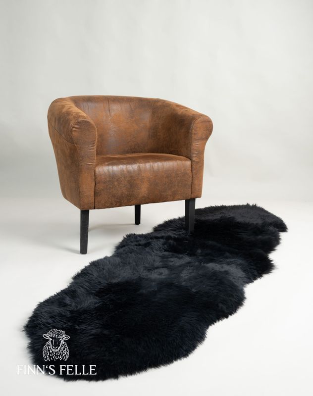 2er Schaffell-Teppich schwarz