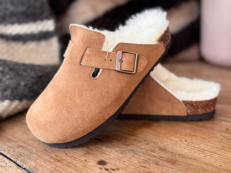 Lammfell Pantoffel Kork Fußbett Lammfell Pantoffel Kork Fußbett