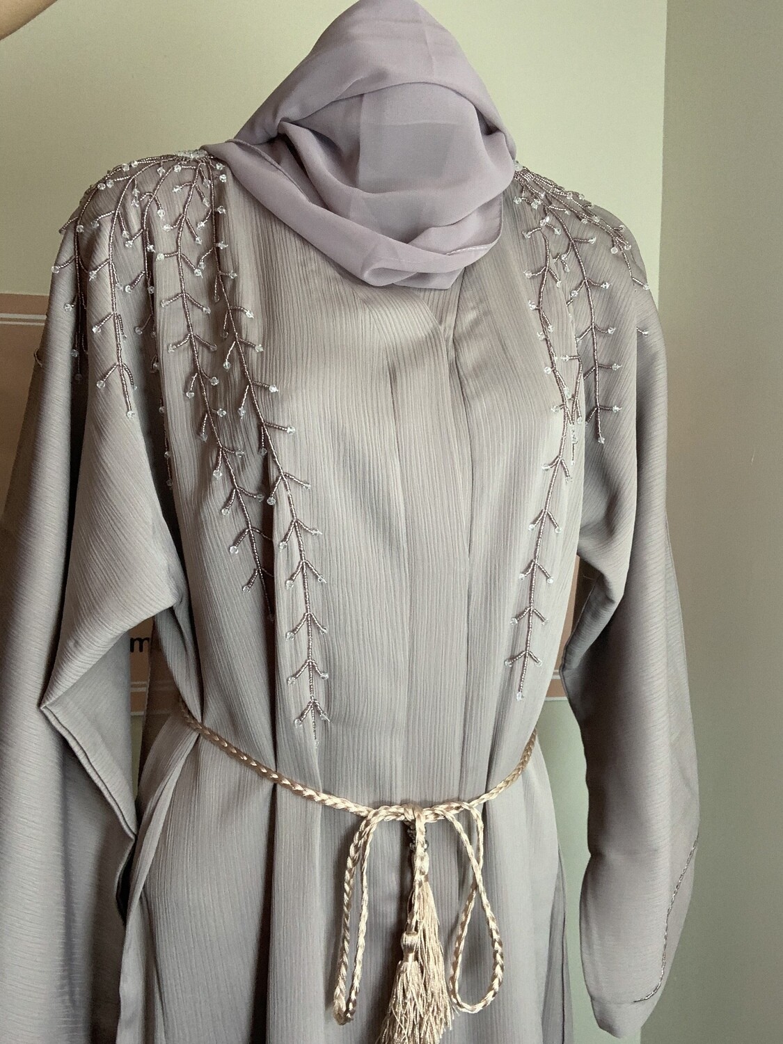 Taupe Open Abaya