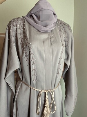 Taupe Open Abaya