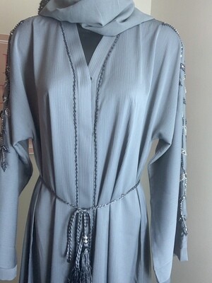 Teal Open Dubai Abaya