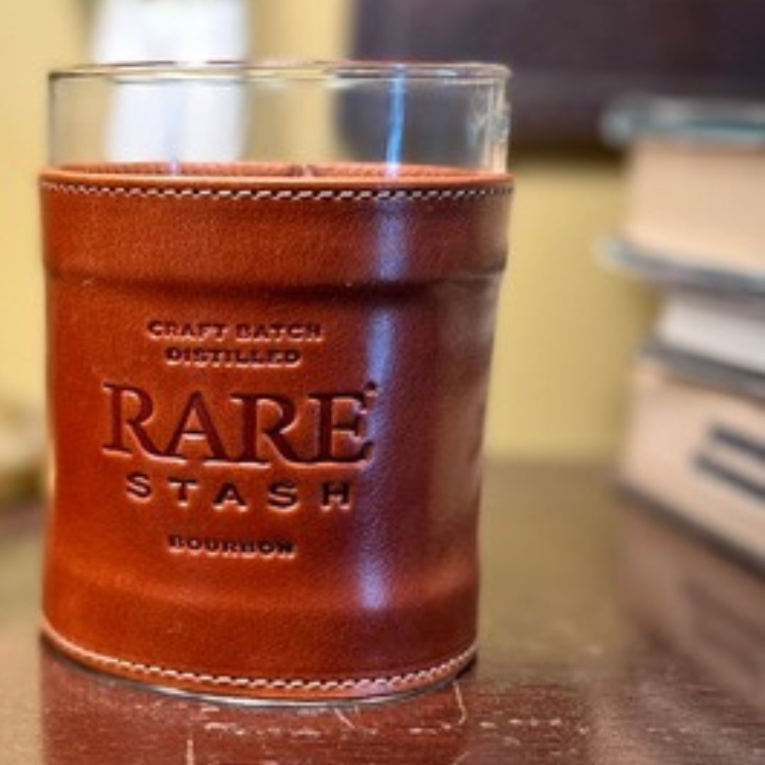 Rare Stash Leather Wrapped Glass