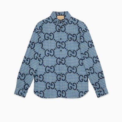 Gucci Checked Wool Shirt with GG motif