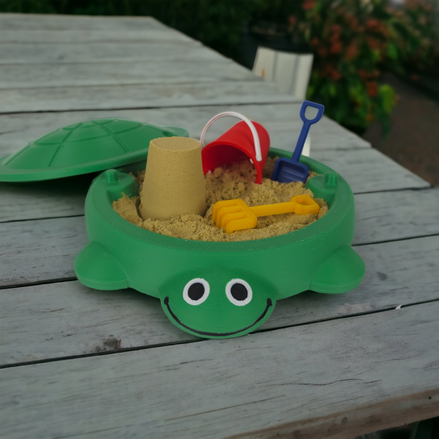 Mini Turtle Sandbox - With Real Sand & Mini Tools