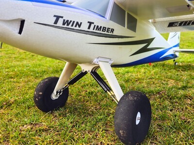 KIN Landing Gear Upgrade - Twin Timber from E-Flite - Oil Dampened Shocks, PETG Carbon Fiber Parts
