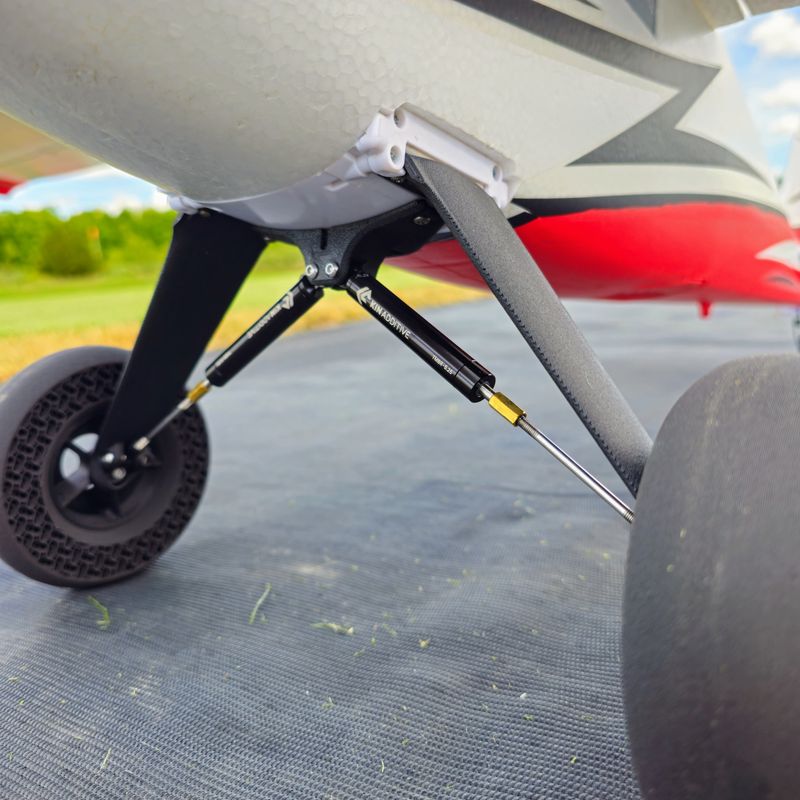KIN Landing Gear Upgrade - Turbo Timber Evolution from E-Flite - Oil Dampened Shocks,  PETG Carbon Fiber Parts