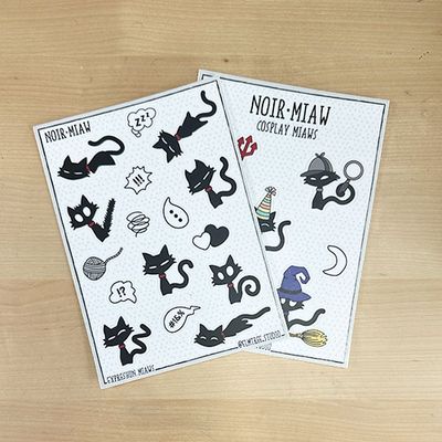 Noir Miaw Sticker Sheets