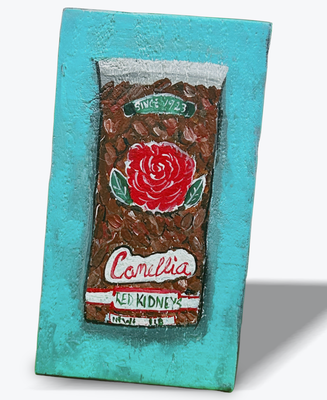 #281 Camellia Red Beans 5 1/2 x 9 1/2 wood
