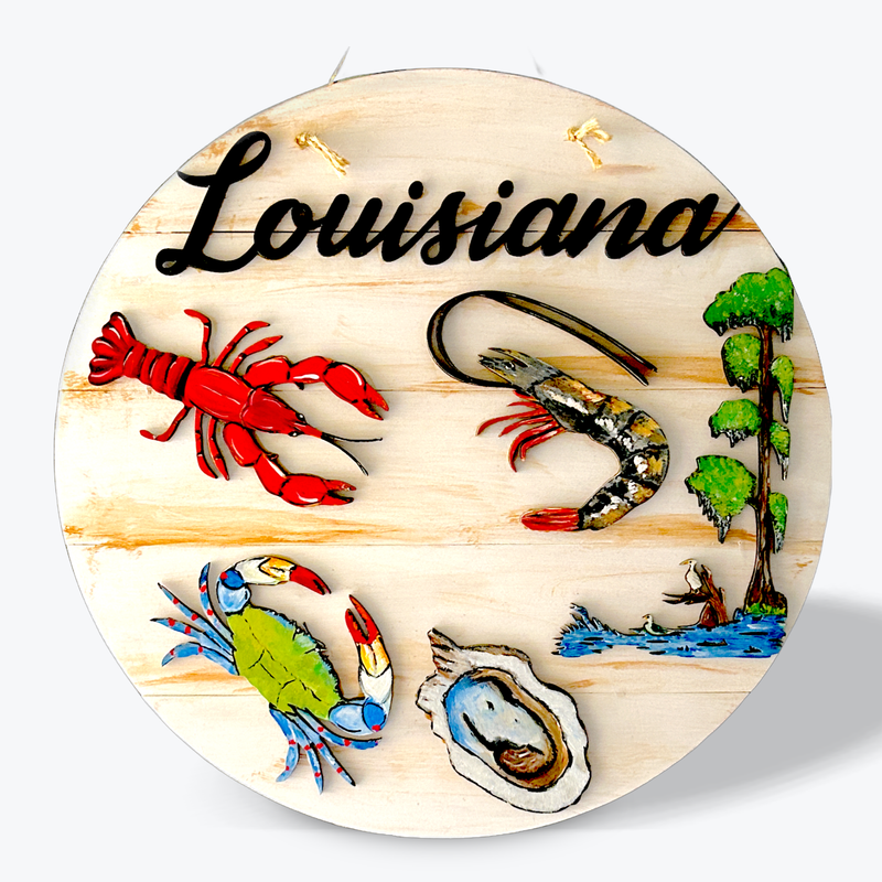 GF0003 Louisiana Door Hanger 18&quot; seafood