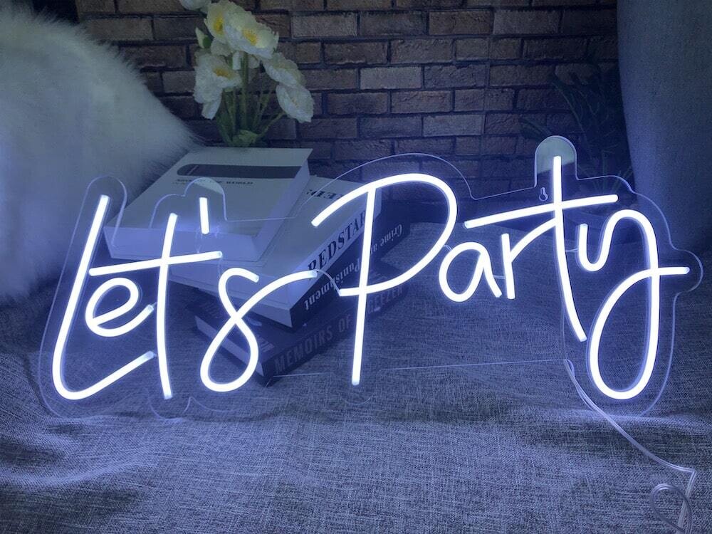 &quot;Let&#39;s Party&quot; Neon Sign