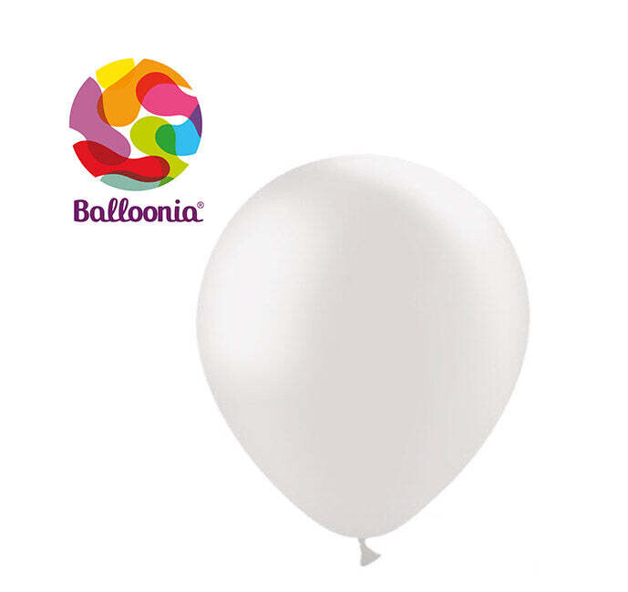 Balloonia 5" Metallic white (100 Per Bag)