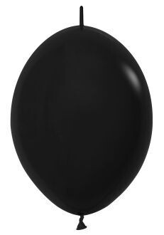 6" Sempertex Black Link-O-Loon (50 Per Bag)
