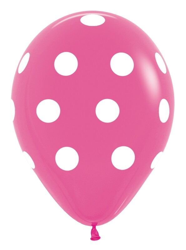 11&quot; Sempertex Polka Dots Fuchsia (50 Per Bag)