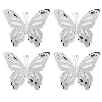 Silver Butterflies 4 inch (4ct)