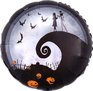 Jack & Sally Halloween Round Foil Balloon, 32in - The Nightmare Before Christmas