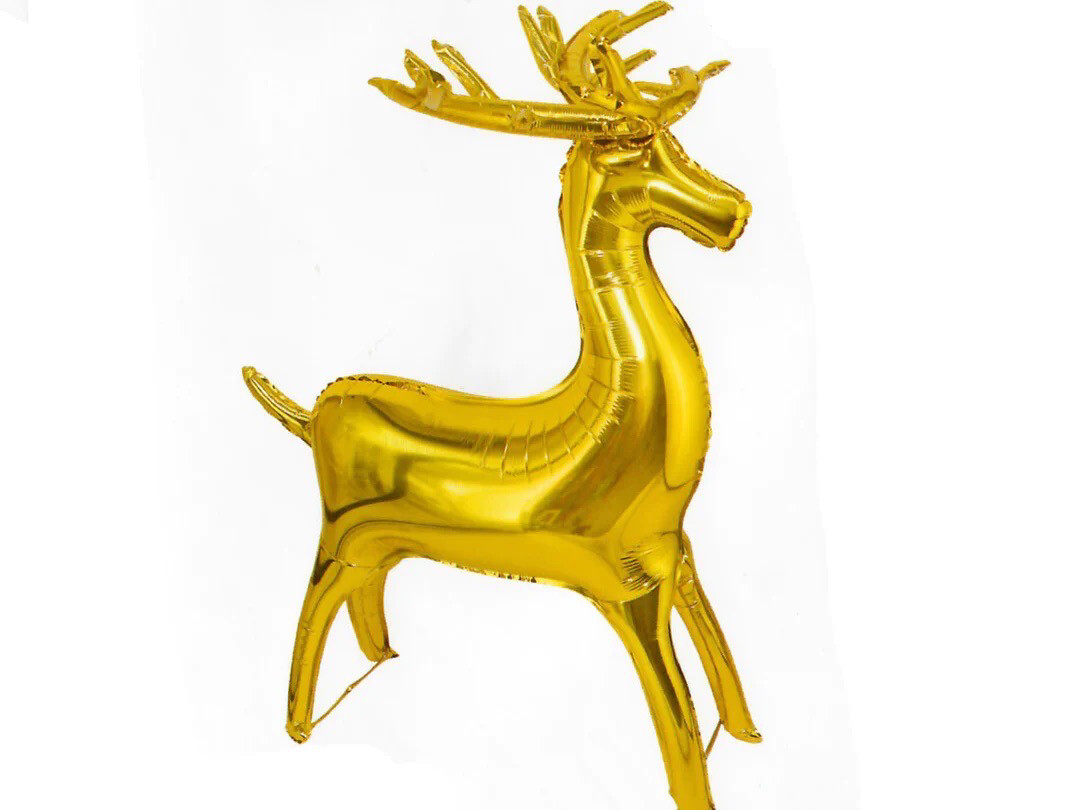 28" Gold Reindeer Balloon