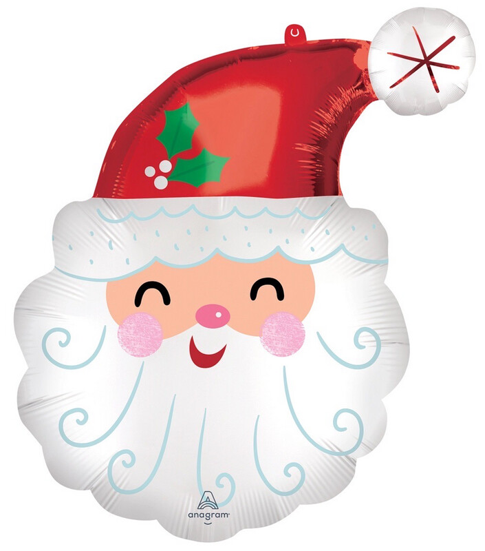 Anagram Mini Smiley Satin Santa Head