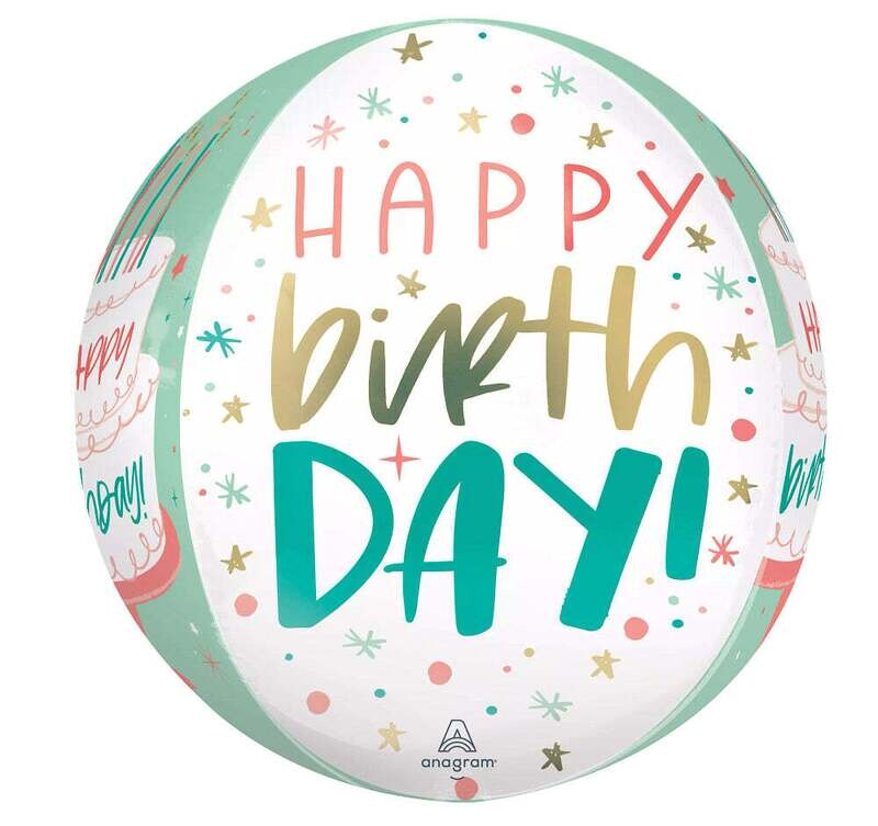 Anagram 16&quot; Happy Bday Cake Orbz