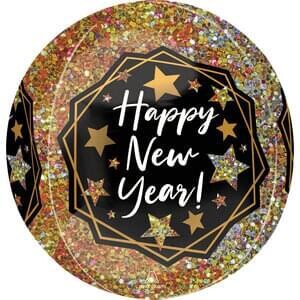Anagram 15&quot;  Happy New Year Gold Sparkle Orbz