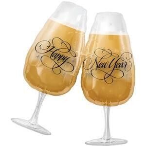 30” New Year Toasting Glasses