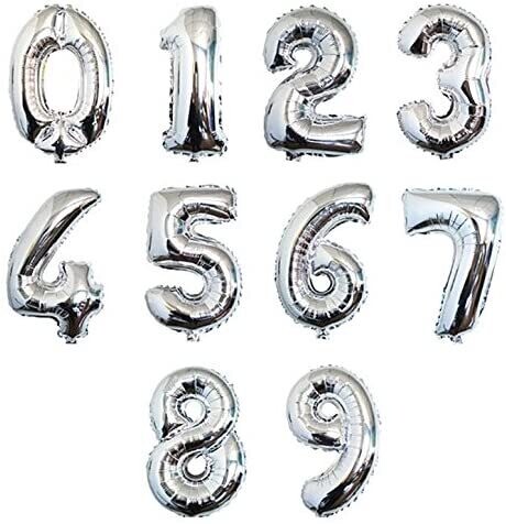 16" Silver Numbers ( Choose Color)