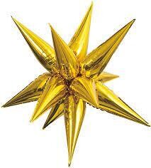 Gold Starburst Balloons 40&quot;
