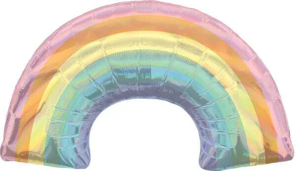 Anagram 34&quot; Iridescent Pastel Rainbow Balloon