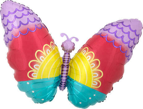 Anagram 26&quot; Pastel Tie Dye Butterfly Balloon
