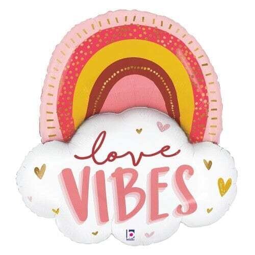Bettalic 26&quot; Love Vibes Rainbow &amp; Clouds Balloon